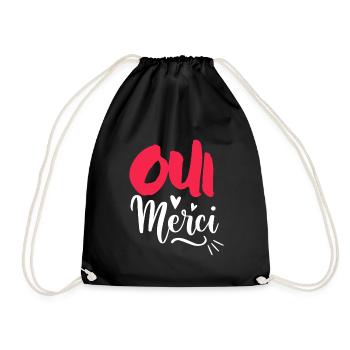 Oui Oui Merci - Turnbeutel - Schwarz - Vorne