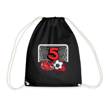 5. Geburtstag Fußball - Turnbeutel - Schwarz - Vorne