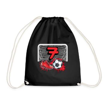 7th Birthday Football - Drawstring Bag - black - Front