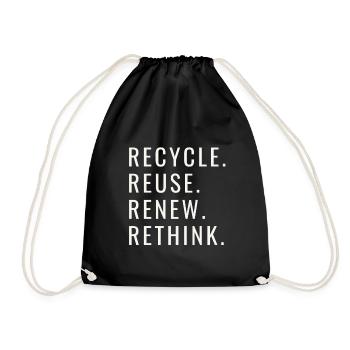 Recycle Réutiliser Renew Rethink Wind Turbine - Wind - Sac de sport léger - noir - Devant