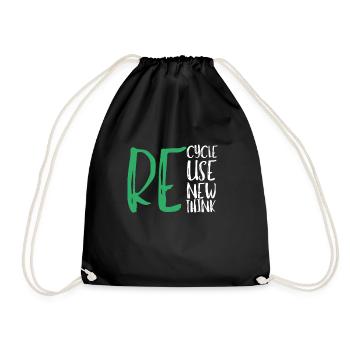 Recycle Réutiliser Renew Rethink Wind Turbine - Wind - Sac de sport léger - noir - Devant