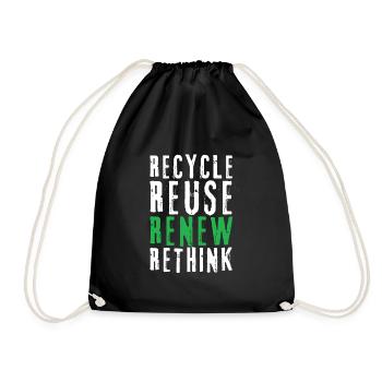 Recycle Réutiliser Renew Rethink Wind Turbine - Wind - Sac de sport léger - noir - Devant