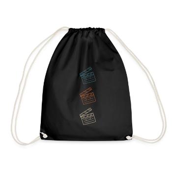 Vintage Film Clapper Director Musical Actor - Drawstring Bag - black - Front