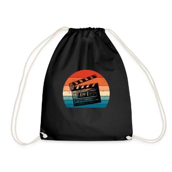 Vintage Film Clapper Director Musical Actor - Drawstring Bag - black - Front
