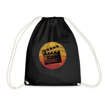 Vintage Film Clapper Director Musical Actor - Drawstring Bag - black - Front