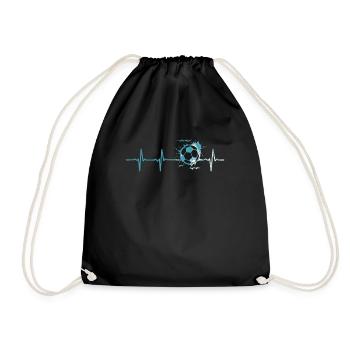 Football Heartbeat - Drawstring Bag - black - Front