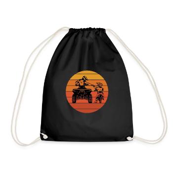 Tel Père Tel Fils Quad Antenna Cubique Moto - Drawstring Bag - black - Front