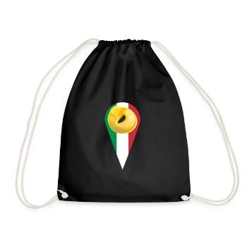 Italian Penne Pasta Tortellini - Drawstring Bag - black - Front