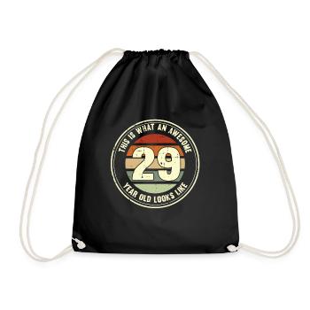 29e anniversaire pour que vous voyiez avec 29 cadeaux rétro - Sac de sport léger - noir - Devant