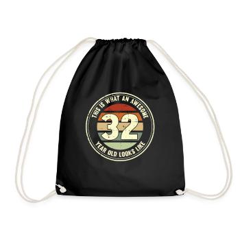 32e anniversaire pour que vous voyiez avec 32 cadeaux rétro - Sac de sport léger - noir - Devant