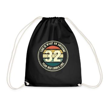 32e anniversaire pour que vous voyiez avec 32 cadeaux rétro - Sac de sport léger - noir - Devant