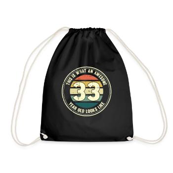 33ème anniversaire pour que vous voyiez avec 33 cadeau rétro - Sac de sport léger - noir - Devant