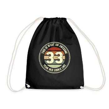 33ème anniversaire pour que vous voyiez avec 33 cadeau rétro - Sac de sport léger - noir - Devant