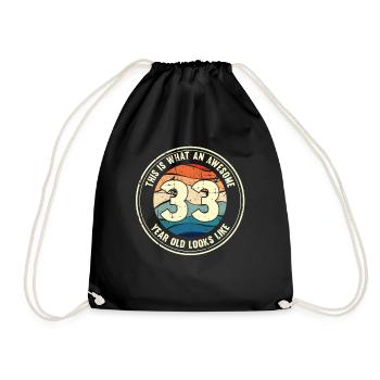 33ème anniversaire pour que vous voyiez avec 33 cadeau rétro - Sac de sport léger - noir - Devant