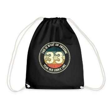 33ème anniversaire pour que vous voyiez avec 33 cadeau rétro - Sac de sport léger - noir - Devant