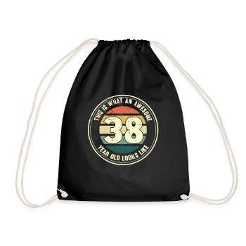 38e anniversaire pour que vous voyiez avec 38 cadeaux rétro - Sac de sport léger - noir - Devant