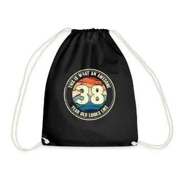 38e anniversaire pour que vous voyiez avec 38 cadeaux rétro - Sac de sport léger - noir - Devant