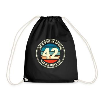42e anniversaire pour que vous voyiez avec 42 cadeaux rétro - Sac de sport léger - noir - Devant