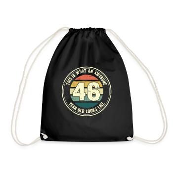 46e anniversaire pour que vous voyiez avec 46 cadeaux rétro - Sac de sport léger - noir - Devant
