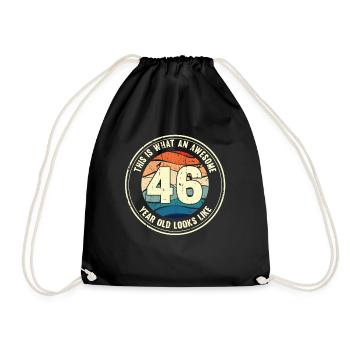 46e anniversaire pour que vous voyiez avec 46 cadeaux rétro - Sac de sport léger - noir - Devant