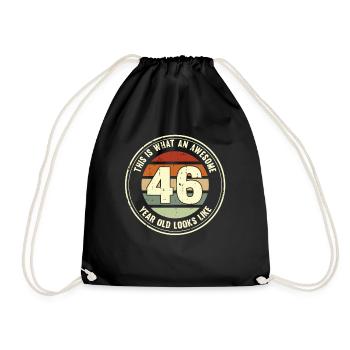 46e anniversaire pour que vous voyiez avec 46 cadeaux rétro - Sac de sport léger - noir - Devant