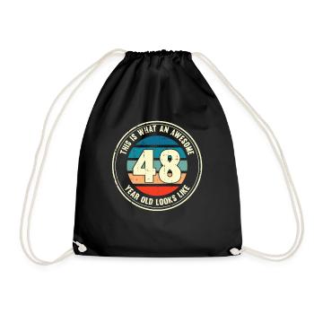 48e anniversaire donc vous voyez avec 48 cadeau rétro - Sac de sport léger - noir - Devant