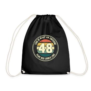 48e anniversaire pour que vous voyiez avec 48 cadeau rétro - Sac de sport léger - noir - Devant