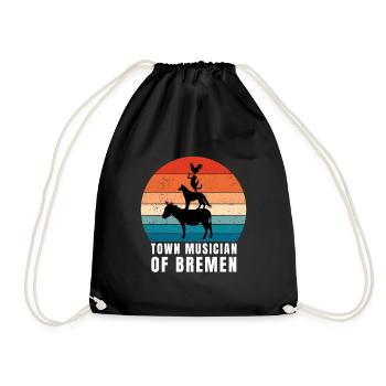 Bremen Town Musicians - Turnbeutel - Schwarz - Vorne