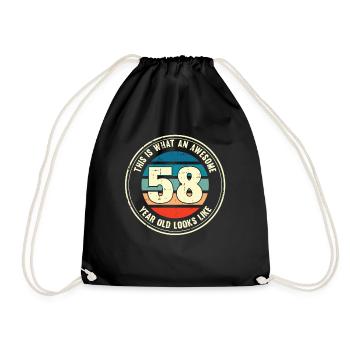 58e anniversaire Comment regarder 58 Cadeau rétro - Sac de sport léger - noir - Devant