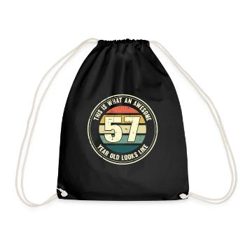 57e anniversaire Comment regarder 57 Cadeau rétro - Sac de sport léger - noir - Devant
