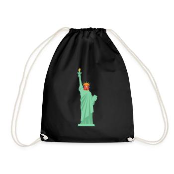 Aztec Calendar - Quetzalcoatl - Drawstring Bag - black - Front