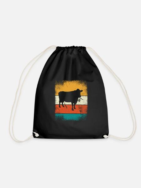 Kuh Tier Bauer Muh Retro Bauernhof Geschenk - Sportstaske - sort