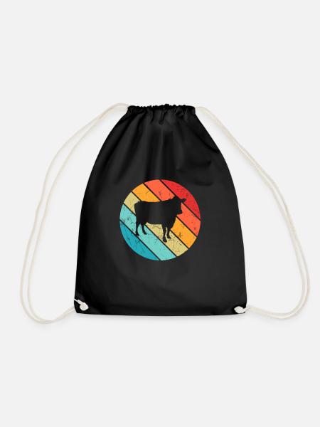 Kuh Tier Bauer Muh Retro Bauernhof Geschenk - Sportstaske - sort