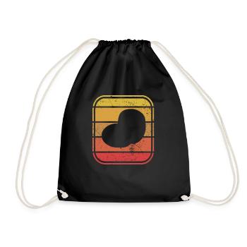 Kartoffel Kartoffelbrei Retro Geschenk - Turnbeutel - Schwarz - Vorne