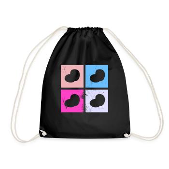 Kartoffel Kartoffelbrei Retro Geschenk - Turnbeutel - Schwarz - Vorne