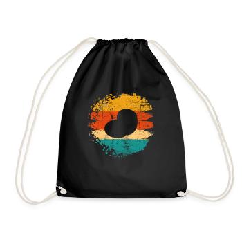 Kartoffel Kartoffelbrei Retro Geschenk - Turnbeutel - Schwarz - Vorne