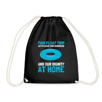 Summer Float Trip River Tube Tubing - Drawstring Bag - black - Front