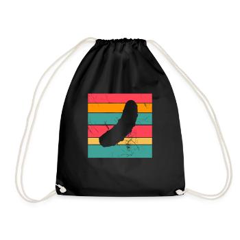 Gurke Gewürzgurke Retro Geschenk - Turnbeutel - Schwarz - Vorne