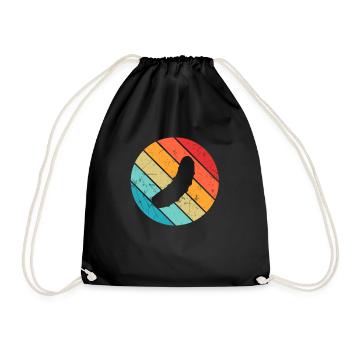 Gurke Gewürzgurke Kukumer Kreis Retro Geschenk - Turnbeutel - Schwarz - Vorne
