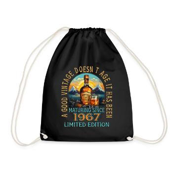 56. Geburtstag 1967 56er Guter Jahrgang Whisky - Turnbeutel - Schwarz - Vorne