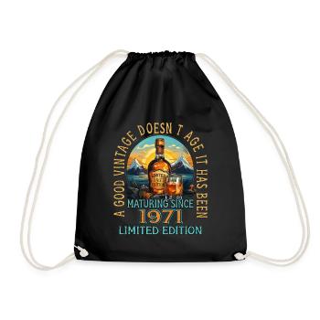 52nd Birthday 1971 52 Good Vintage Whisky - Drawstring Bag - black - Front