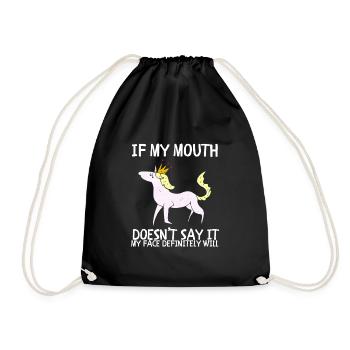 Si ma bouche ne dis-le pas, mon visage le fera certainement: - Sac de sport léger - noir - Devant