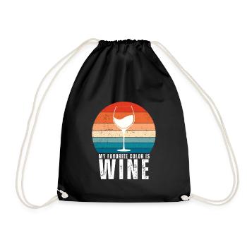 Dégustation de vin - Le vin est ma couleur préférée - Sac de sport léger - noir - Devant