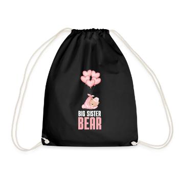 Siblings - Im the big sister bear - Drawstring Bag - black - Front