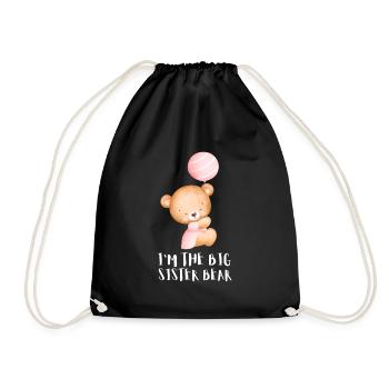 Siblings - Im the big sister bear - Drawstring Bag - black - Front
