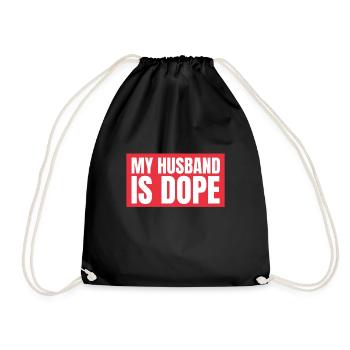 Matrimony - My Husband is - Drawstring Bag - black - Front