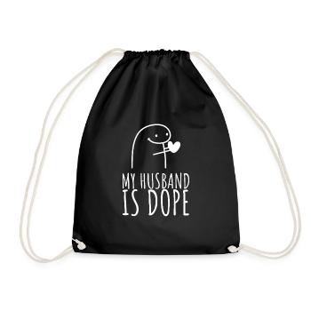 Matrimony - My Husband is - Drawstring Bag - black - Front