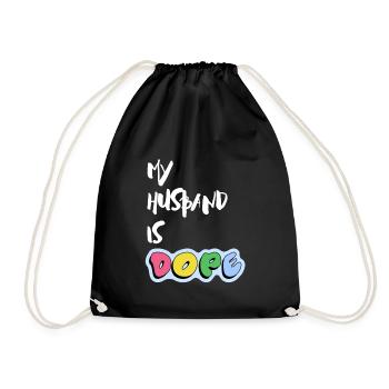 Matrimony - My Husband is - Drawstring Bag - black - Front