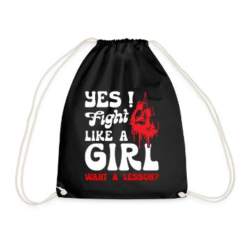 I Fight Like A Girl Boxing - Drawstring Bag - black - Front