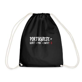 Portugal Flag Skull Patriotic Portuguese Roots DNA - Turnbeutel - Schwarz - Vorne